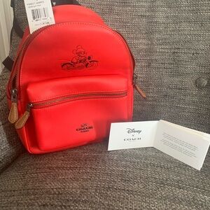 Disney x Coach Mickey Mini Charlie Backpack, NWT, Limited Edition